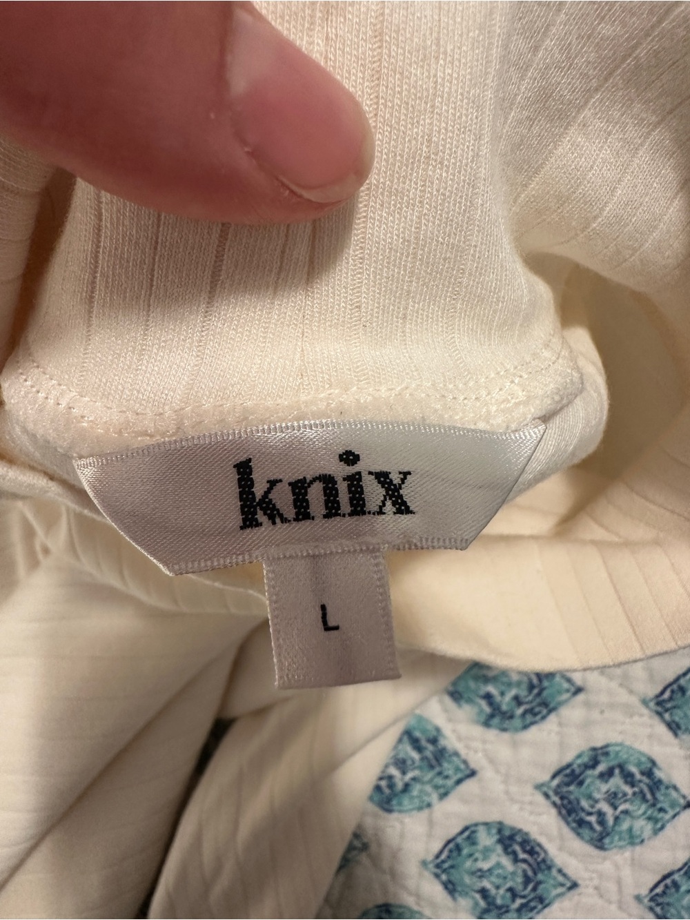 Knix Cloud White Papaya Mock Neck Bodysuit Ribbed Size Large Women’s - Picture 9 of 10